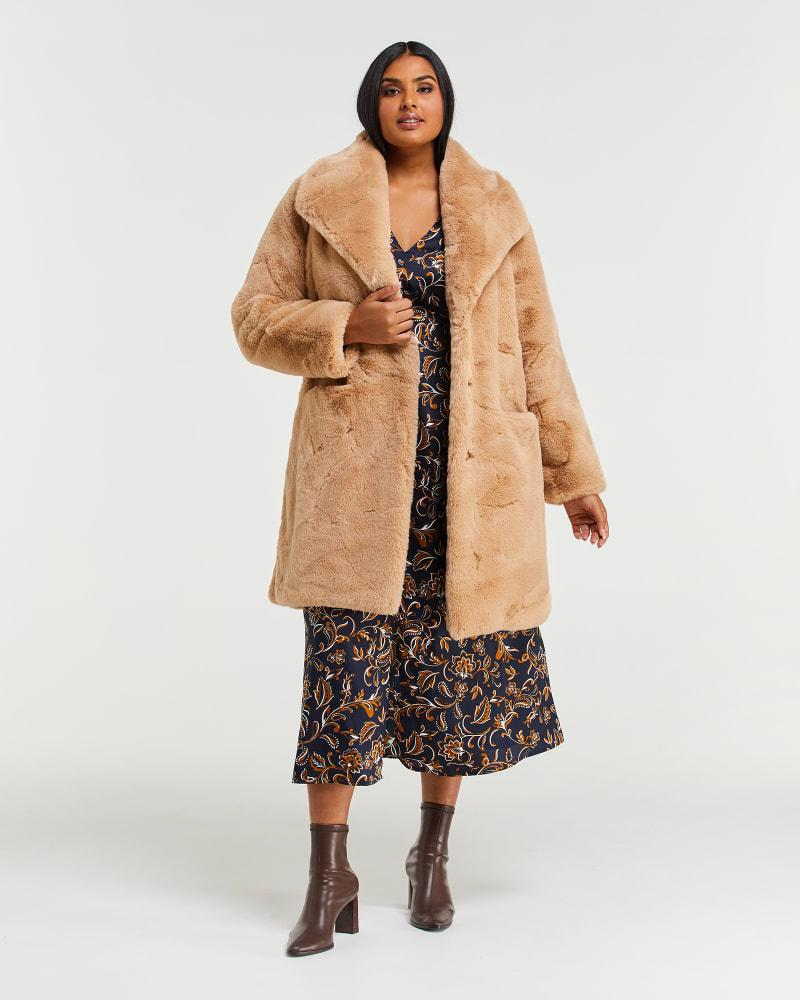 Camel fur coat clearance